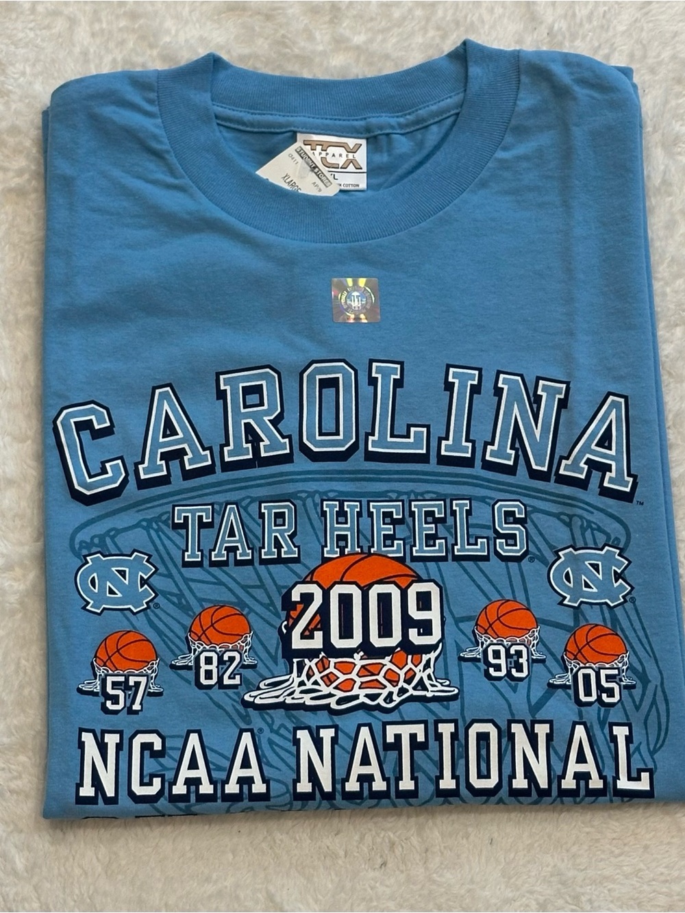 NWT Vintage 2009 UNC Tar Heels NCAA National Champions T-Shirt TCX Men's XL